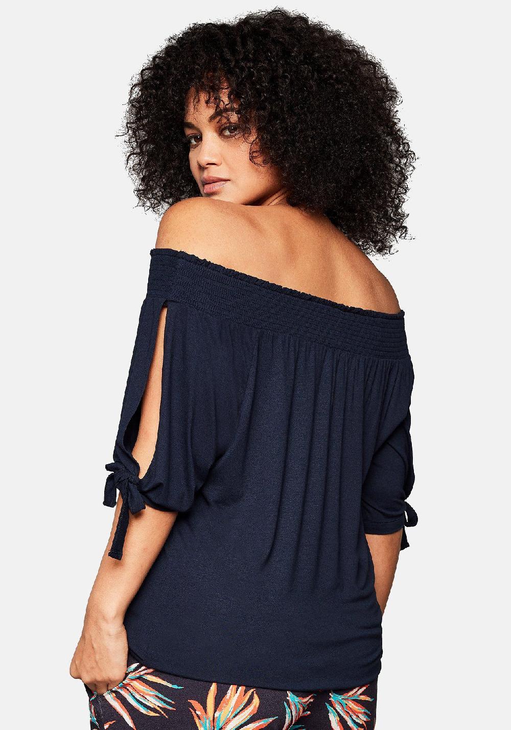 sheego Carmenshirt mit Smokeinsatz Angebote