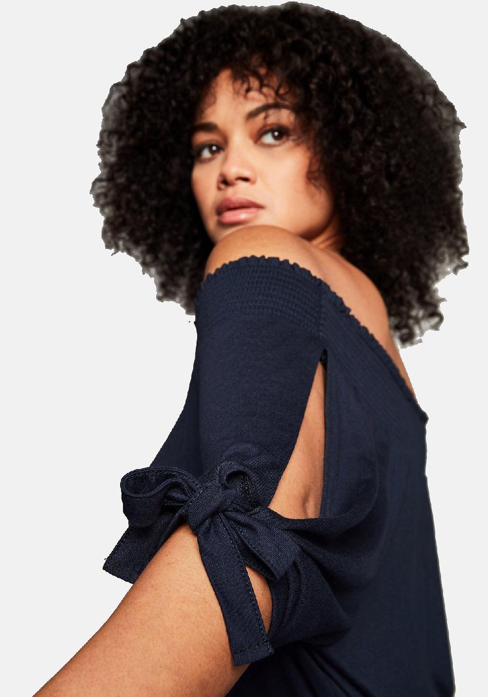 sheego Carmenshirt mit Smokeinsatz Angebote