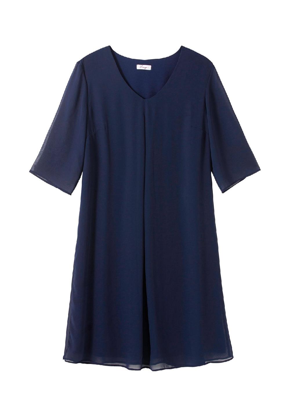 sheego Kleid im Layerlook aus Chiffon und Viskose Schlussverkauf