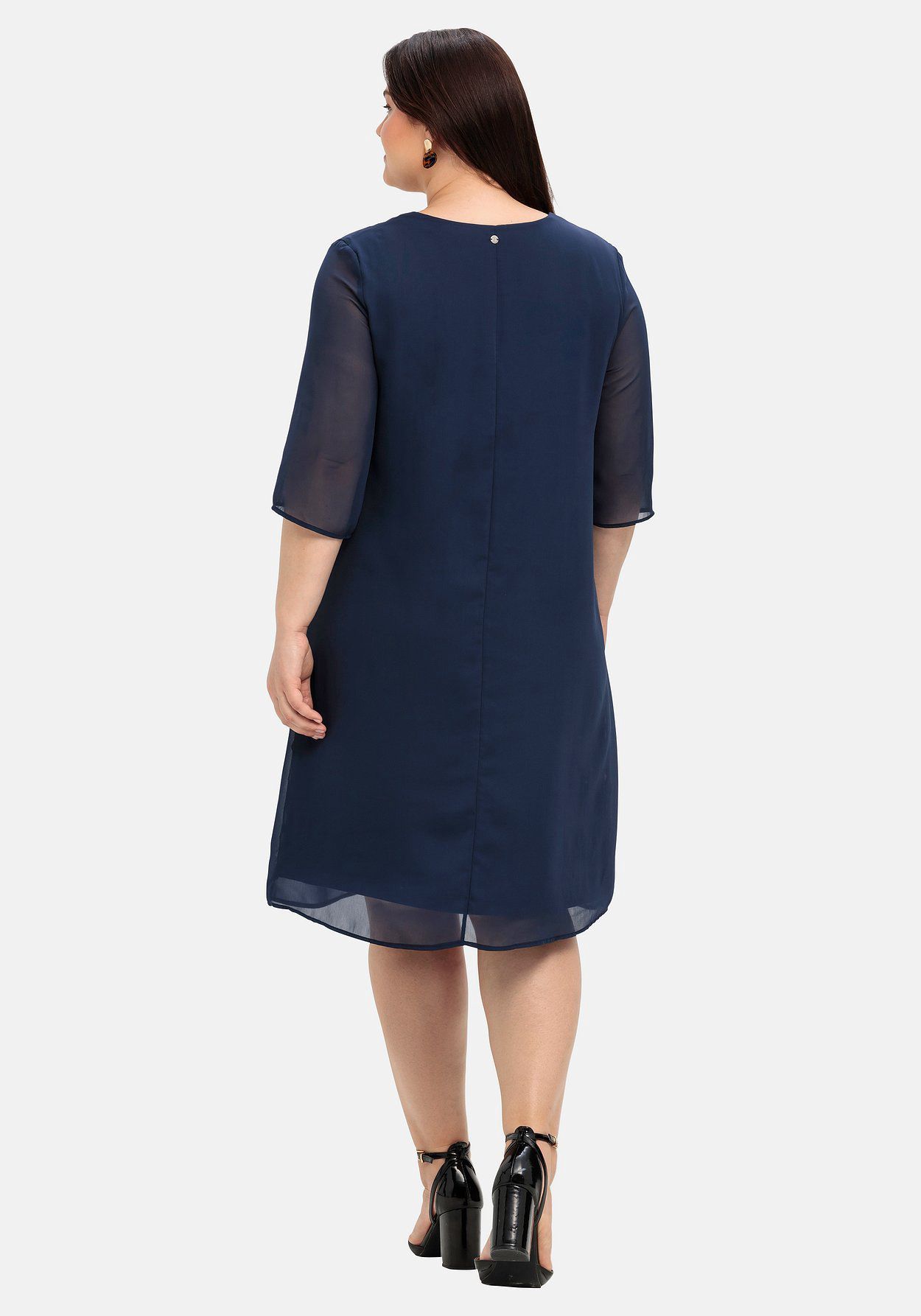 sheego Kleid im Layerlook aus Chiffon und Viskose Schlussverkauf