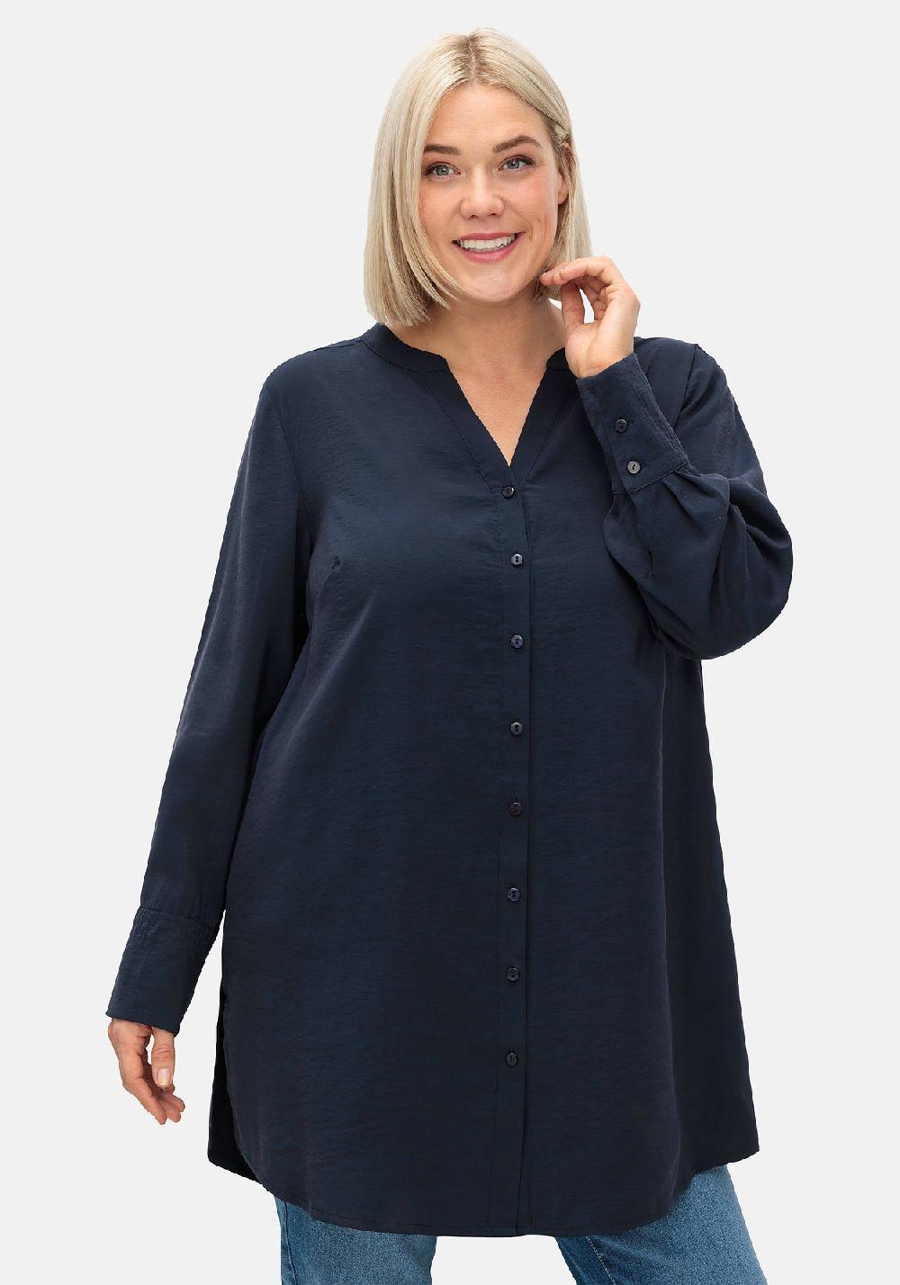 sheego Longbluse mit Raffung am Rückenteil Fabrik Onlineshop