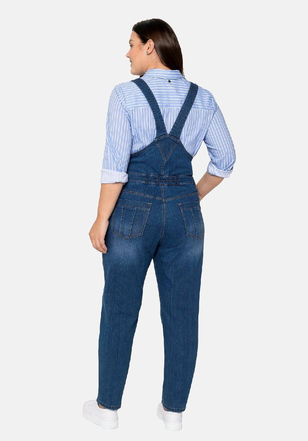 sheego Jeans-Latzhose in Latzform aus elastischem Baumwollmix Großer Ausverkauf