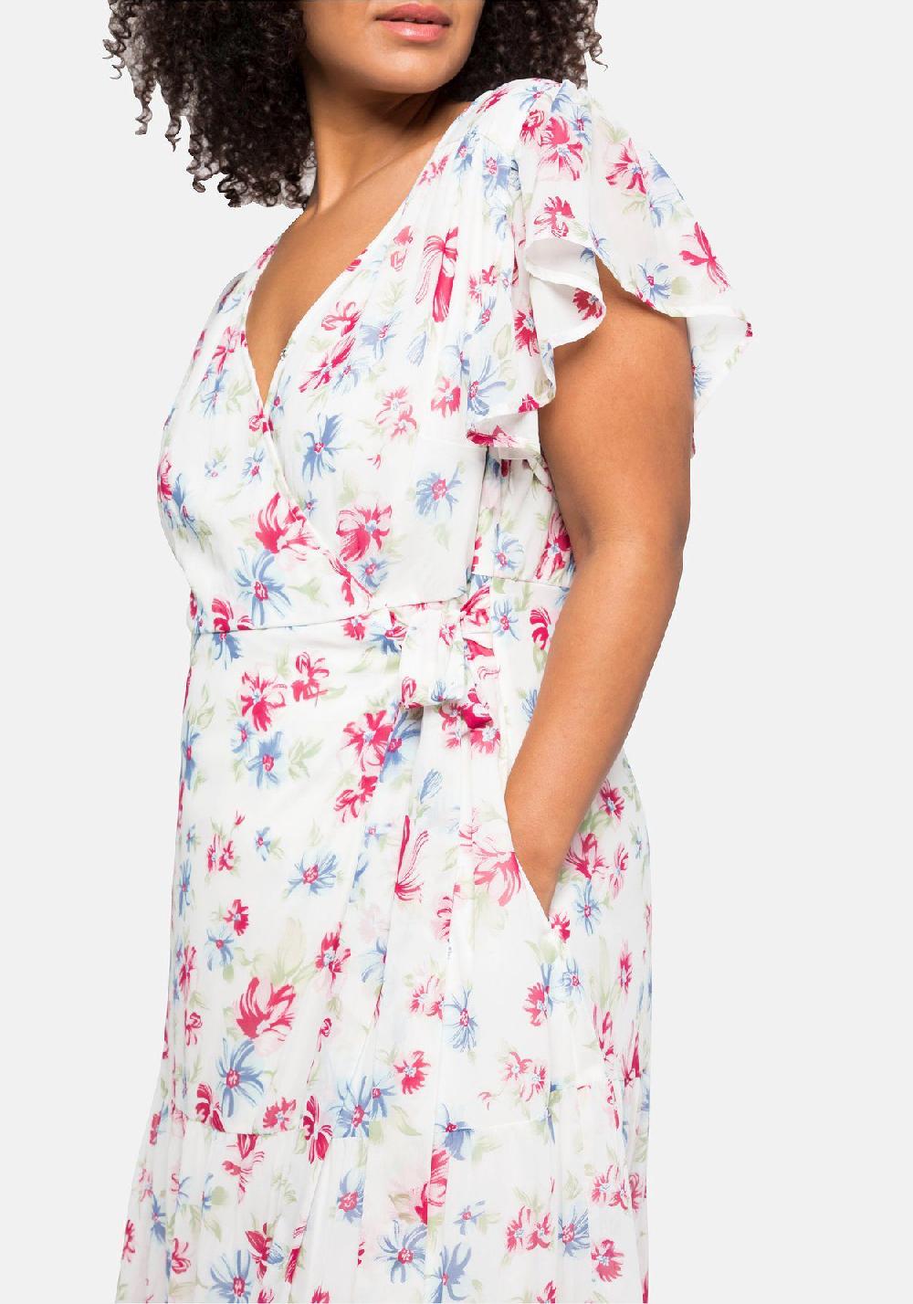 sheego by JoeBrowns Chiffonkleid mit Blumendruck und Bindegürtel Flash Sale