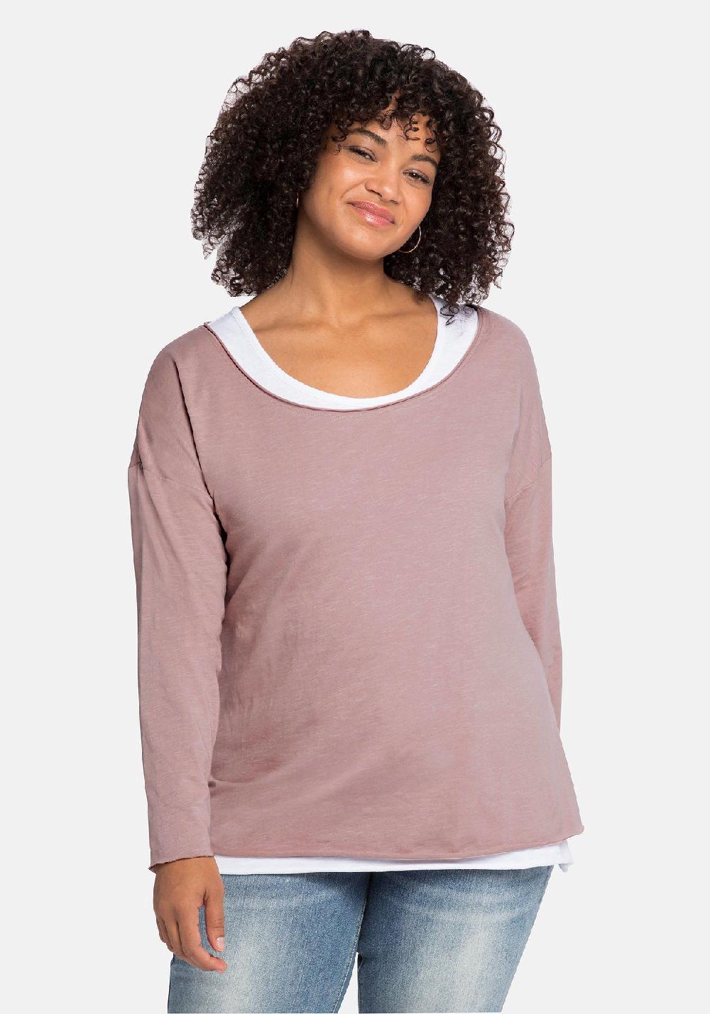 sheego by JoeBrowns Langarmshirt mit kontrastfarbenem Tanktop Preisnachlass