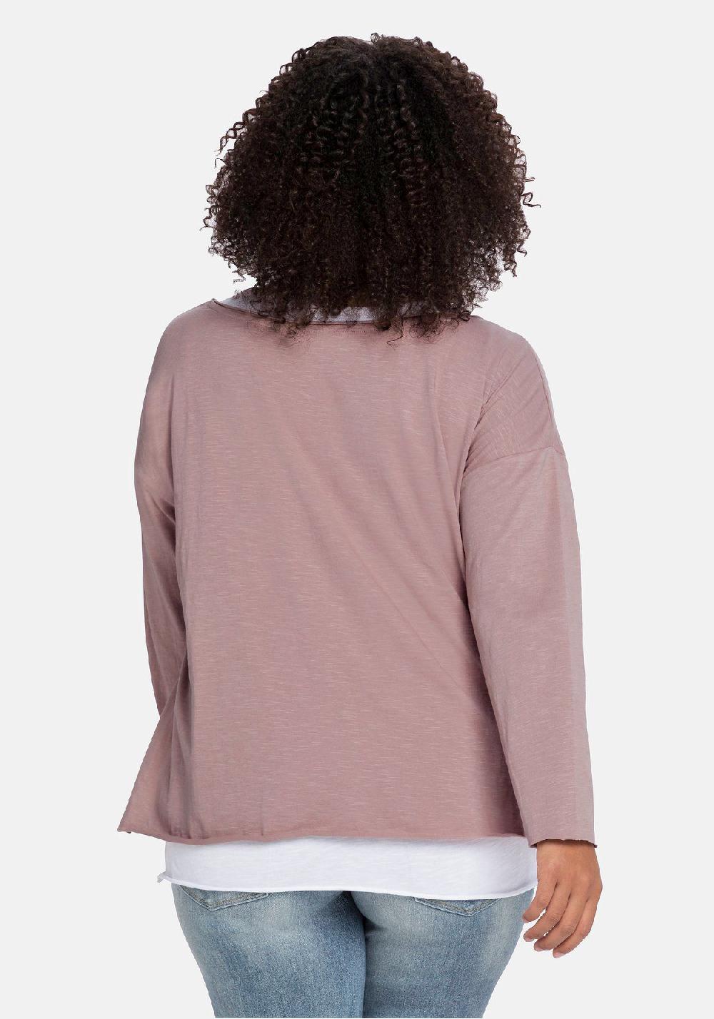 sheego by JoeBrowns Langarmshirt mit kontrastfarbenem Tanktop Preisnachlass