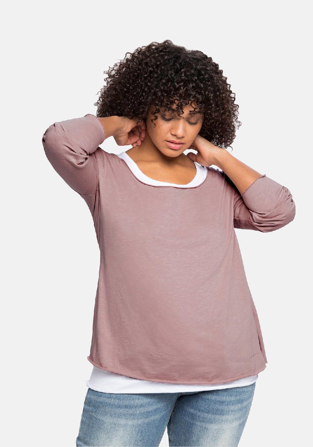 sheego by JoeBrowns Langarmshirt mit kontrastfarbenem Tanktop Preisnachlass