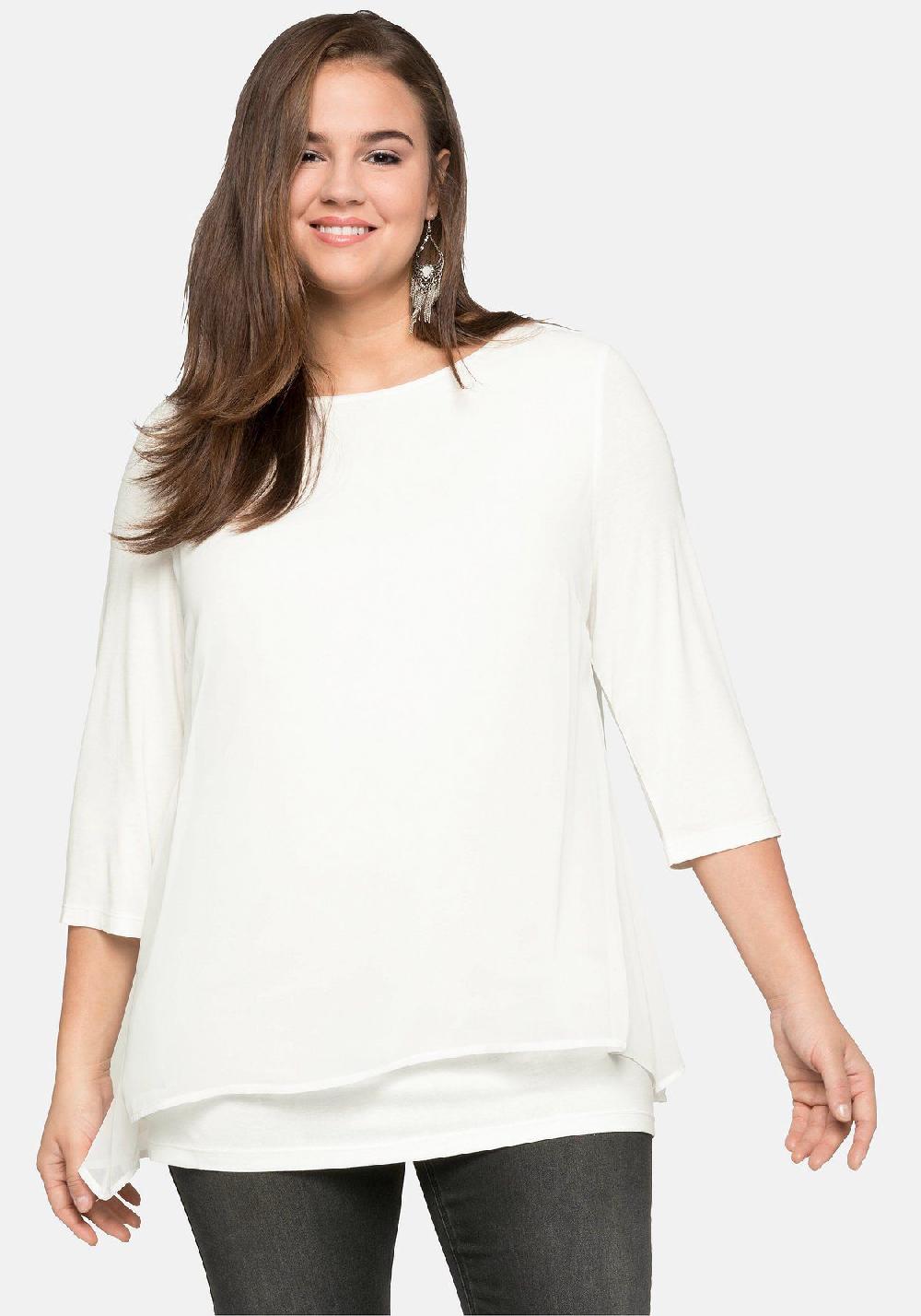 sheego Blusenshirt in leichter A-Linie mit Zipfelsaum Vatertagsangebot