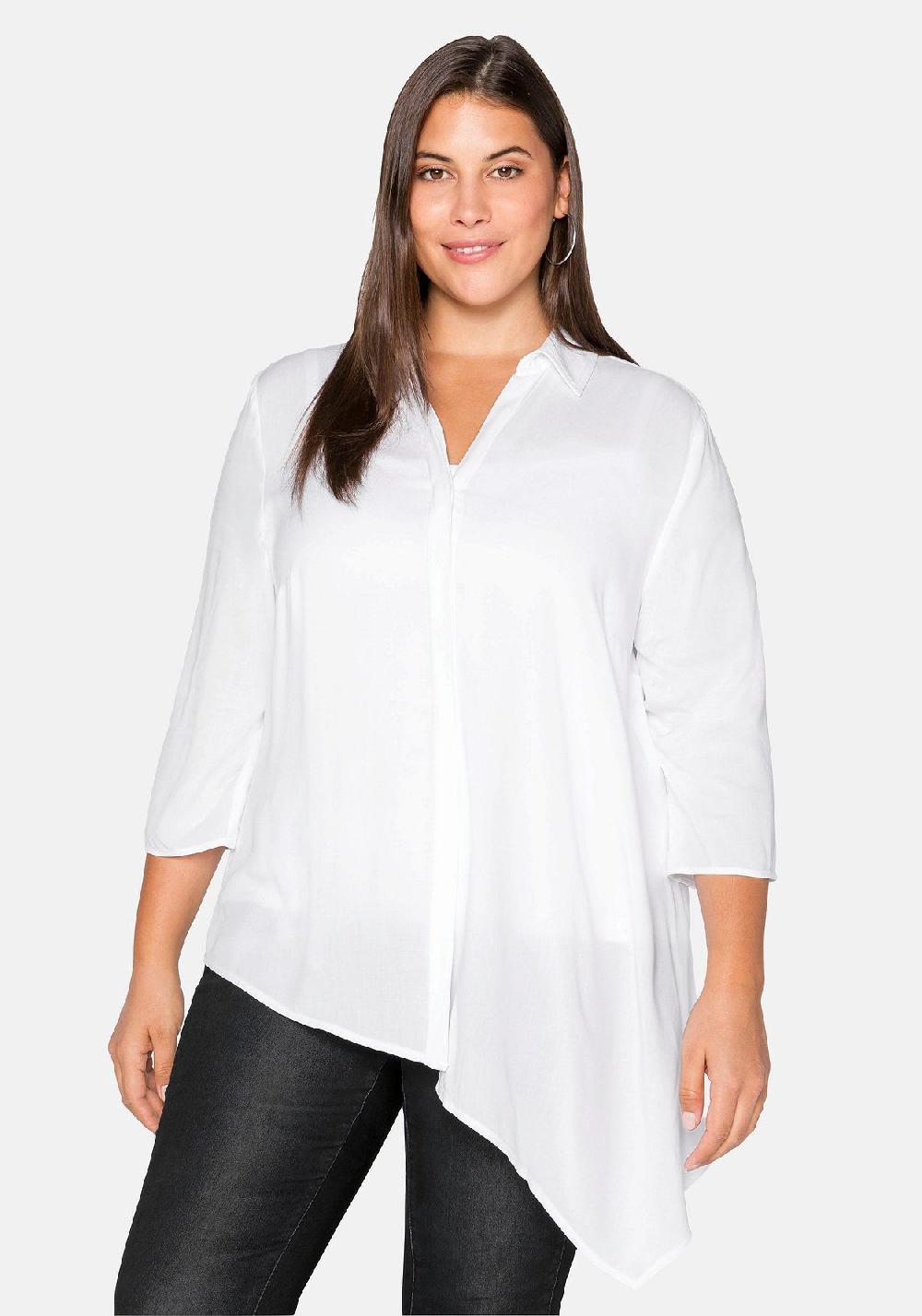 sheego Bluse mit asymmetrischem Saum in Zipfelform Heißer Verkauf