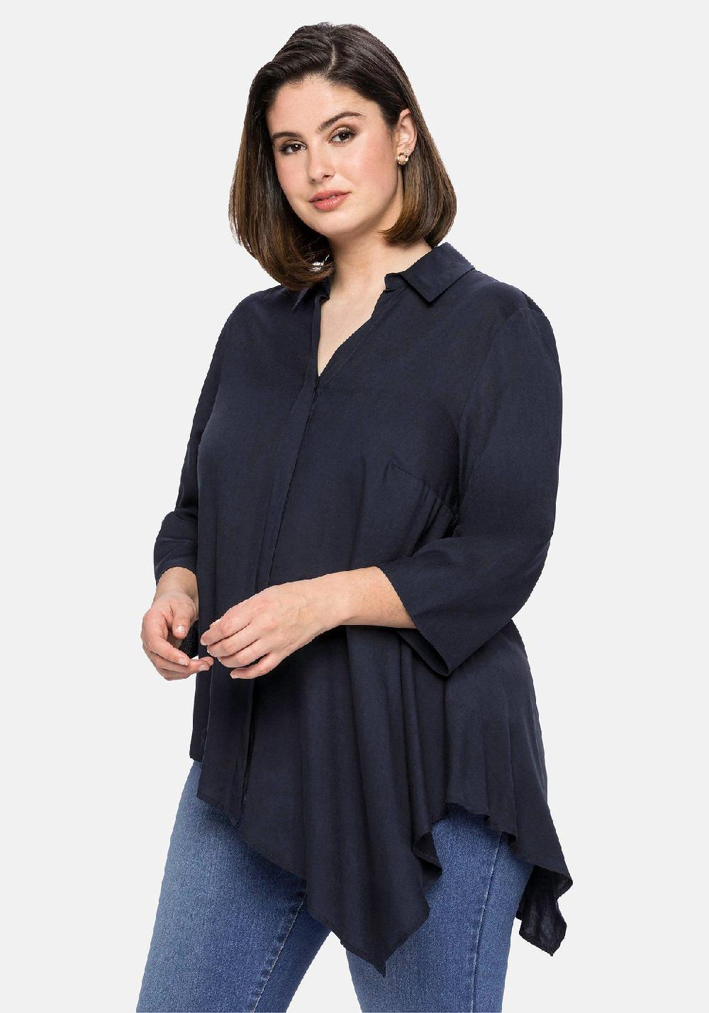 sheego Bluse mit asymmetrischem Saum in Zipfelform Zeitlich begrenztes Angebot