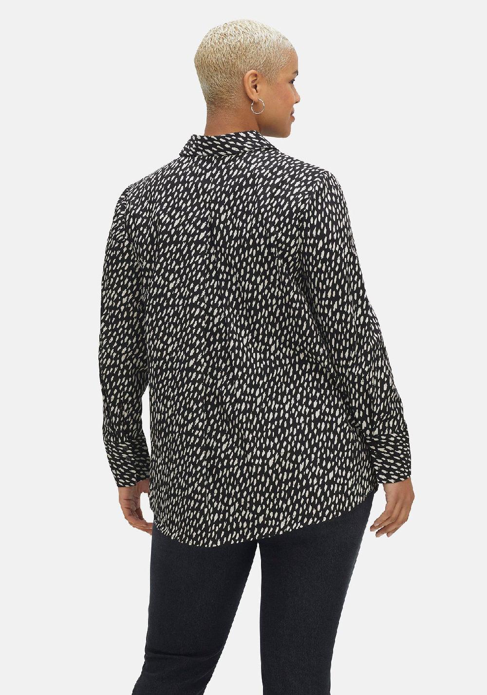 sheego Hemdbluse mit Alloverdruck aus Popeline-Qualität Große Rabatte