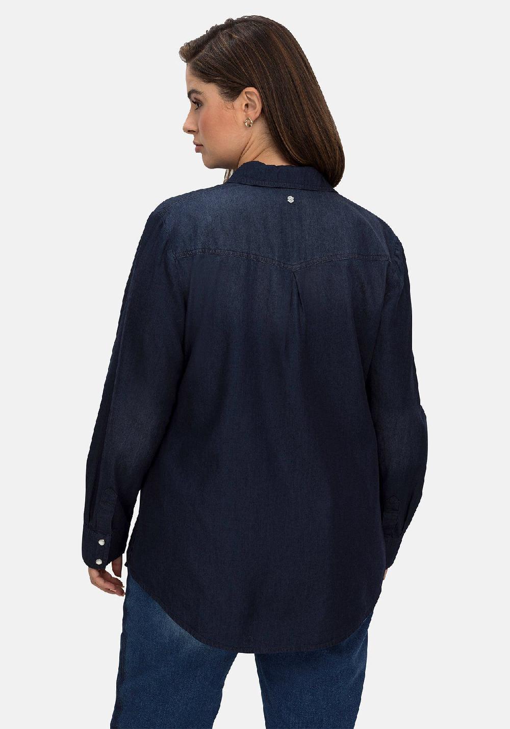 sheego Jeansbluse mit Knopfleiste und Brusttaschen Tägliche Deals
