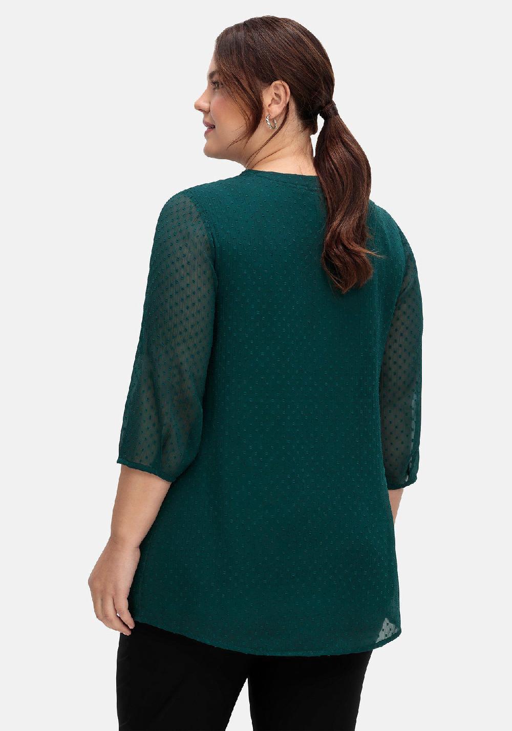 sheego Tunika mit Chiffon-Ärmeln und eingewebtem Muster Letzte 3 Tage