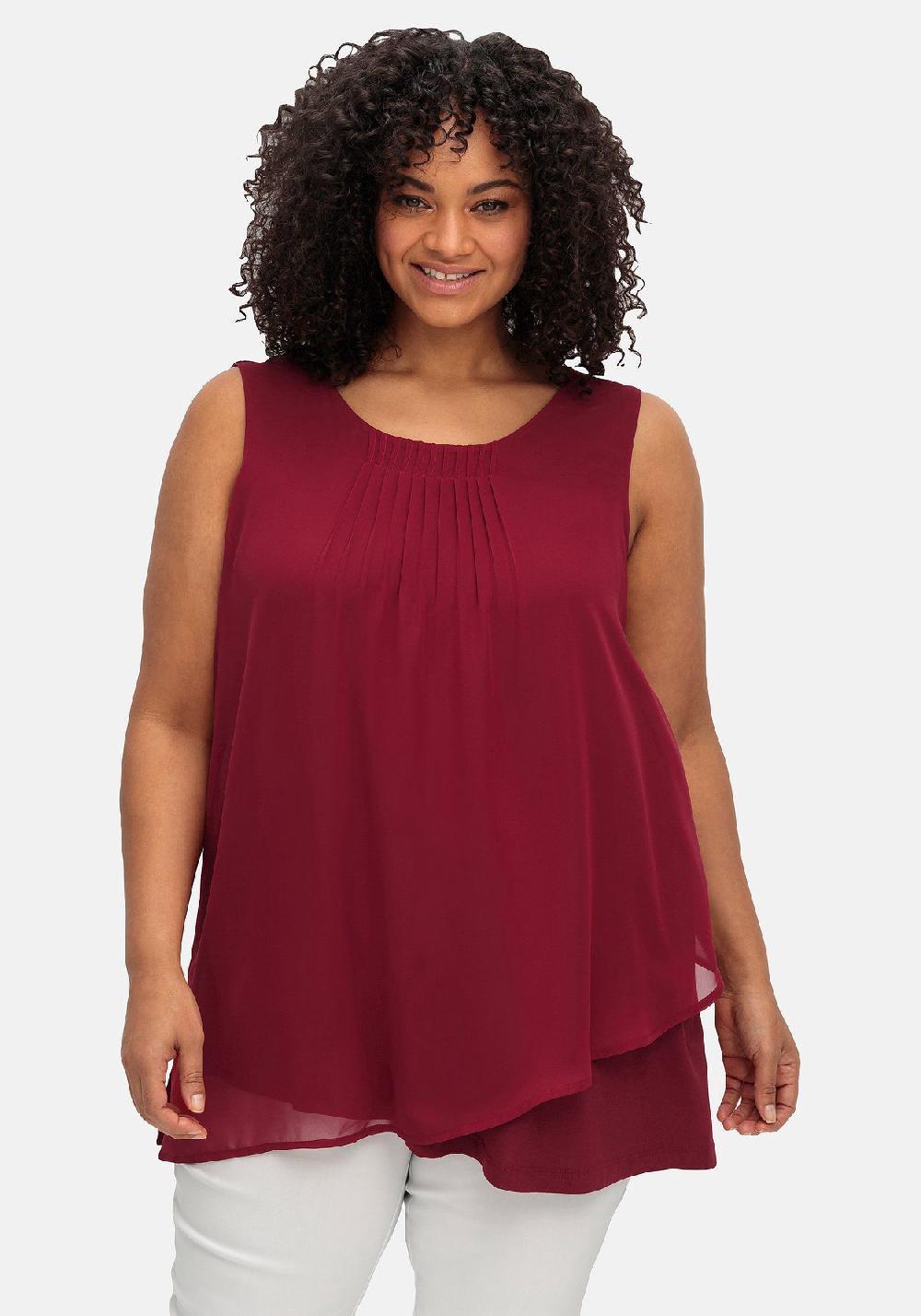 sheego Top mit Chiffon und blickdichtem Jersey Neueste Stile