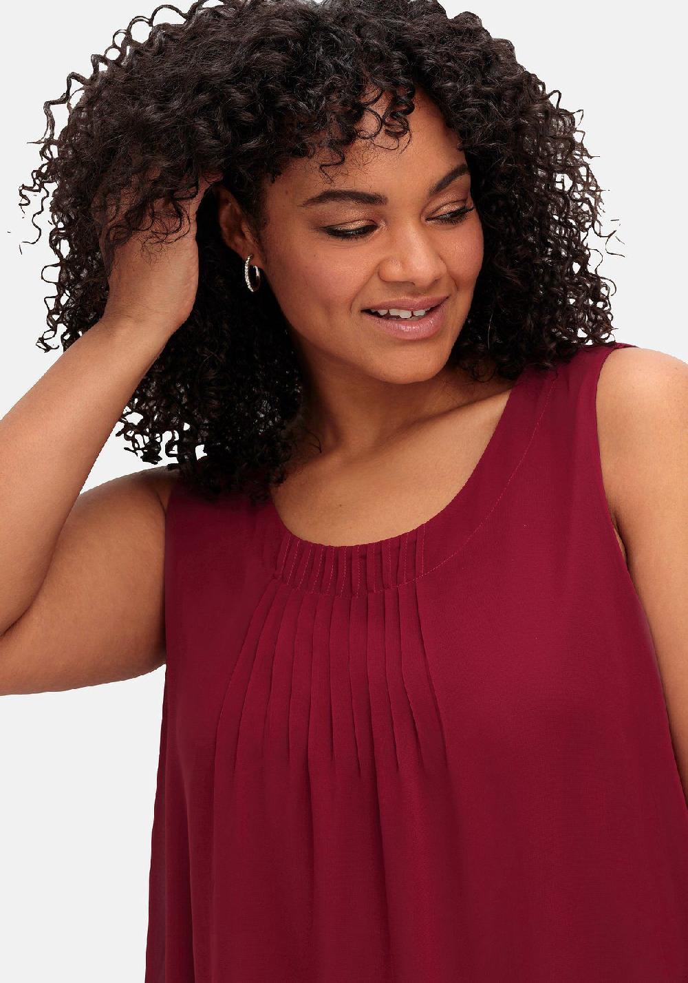 sheego Top mit Chiffon und blickdichtem Jersey Neueste Stile