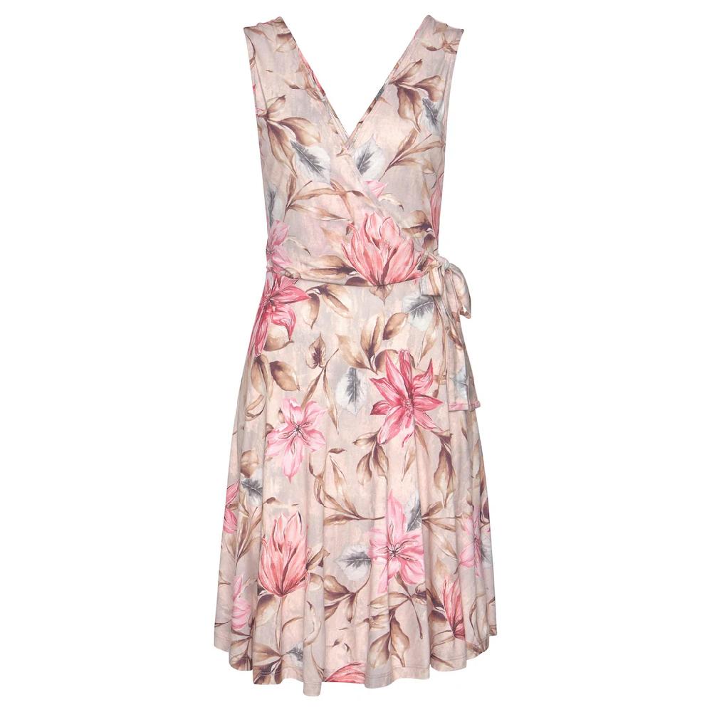 s.Oliver Druckkleid mit Bindeschleife seitlich bequemes Wickelkleid Sommerkleid Begrenzt auf 3 Tage