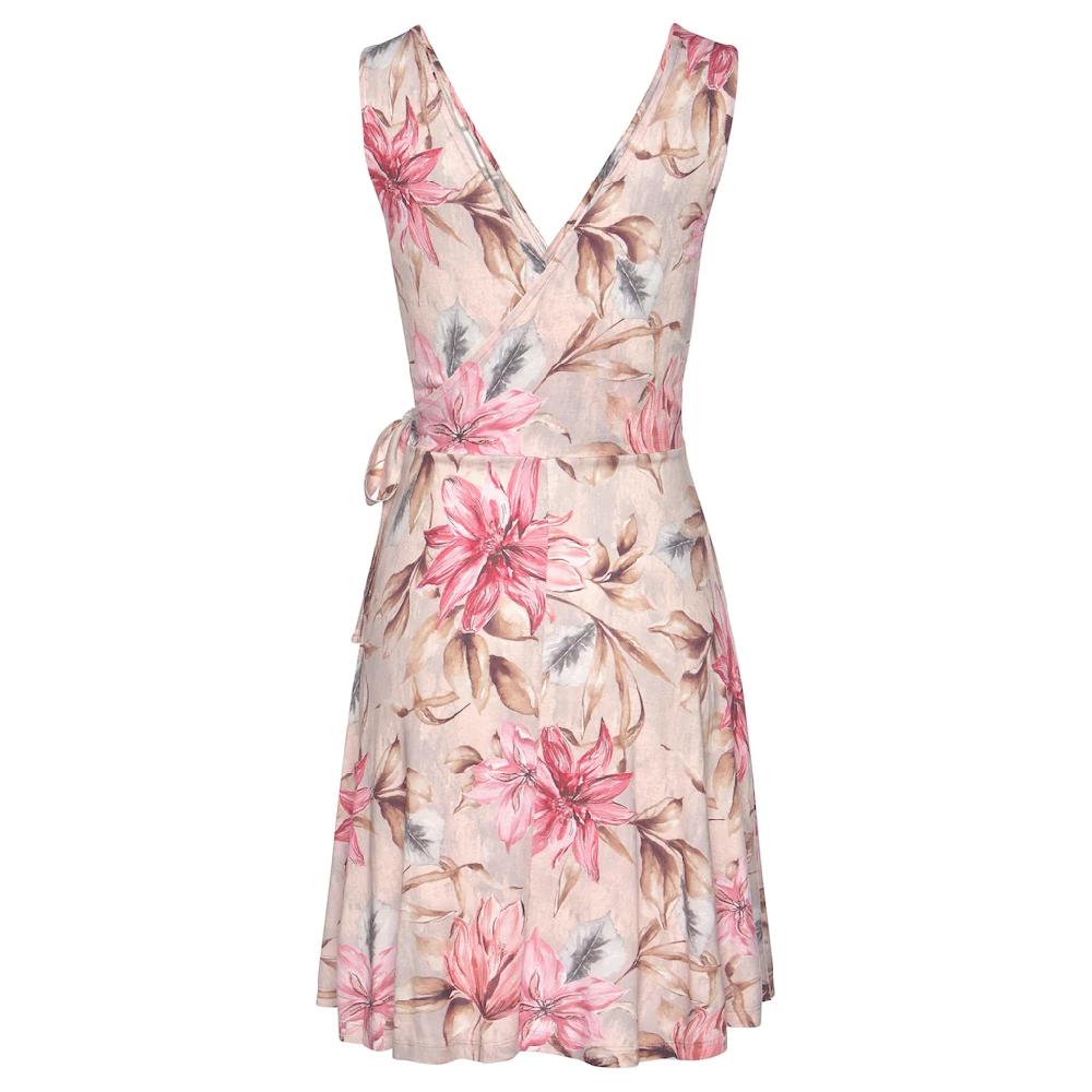 s.Oliver Druckkleid mit Bindeschleife seitlich bequemes Wickelkleid Sommerkleid Begrenzt auf 3 Tage
