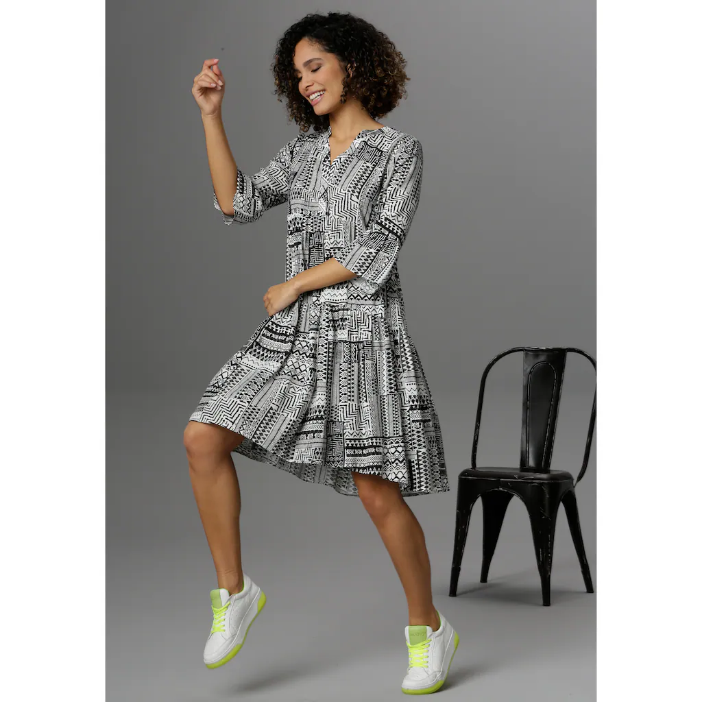 Aniston CASUAL Sommerkleid im Folklore-Look Black Friday Preise