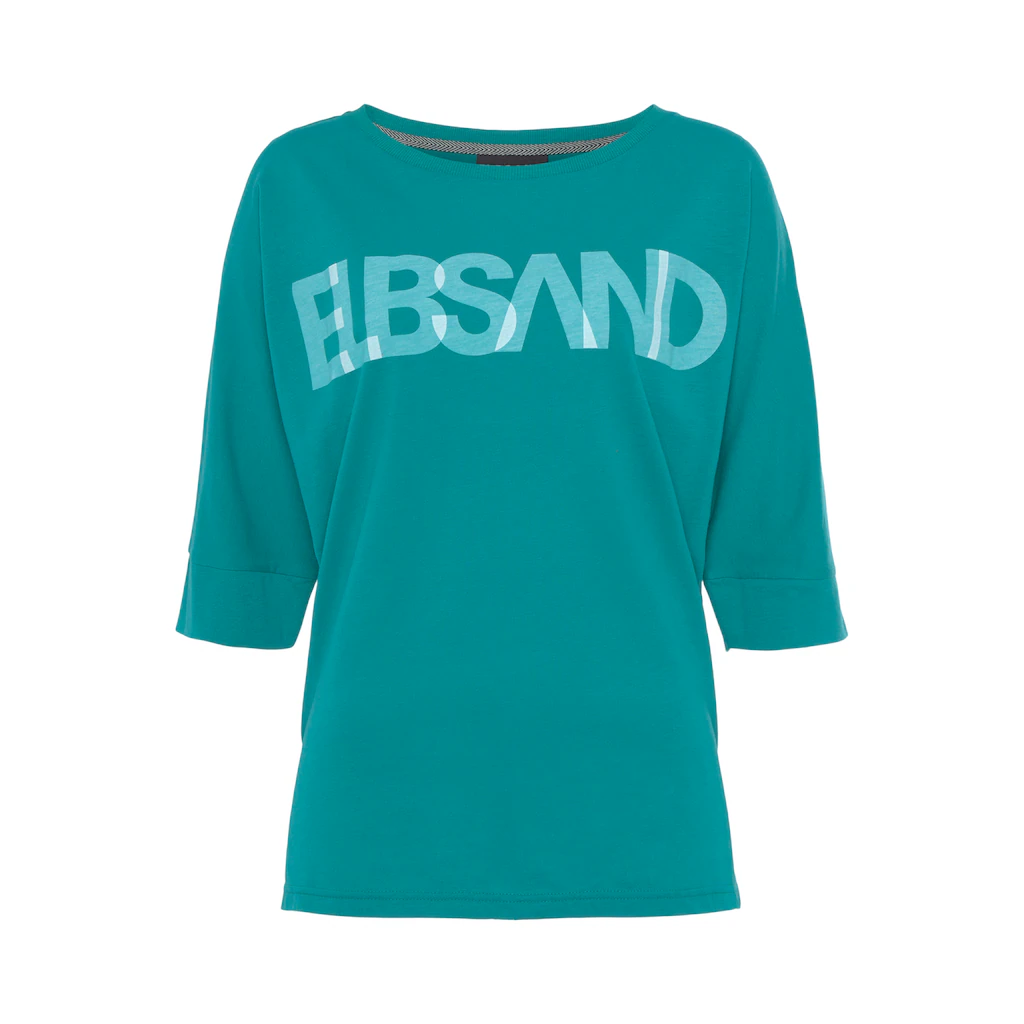 Elbsand 3/4-Arm-Shirt mit Logodruck Baumwoll-Mix lockere Passform Verkauf