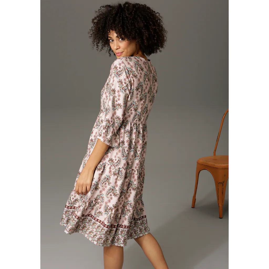 Aniston CASUAL Tunikakleid mit verspielten Paisley-Druck Günstiger Verkauf