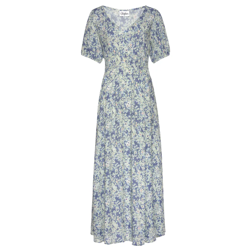 Buffalo Maxikleid mit zartem Blumendruck und V-Ausschnitt Sommerkleid Strandkleid Günstig kaufen