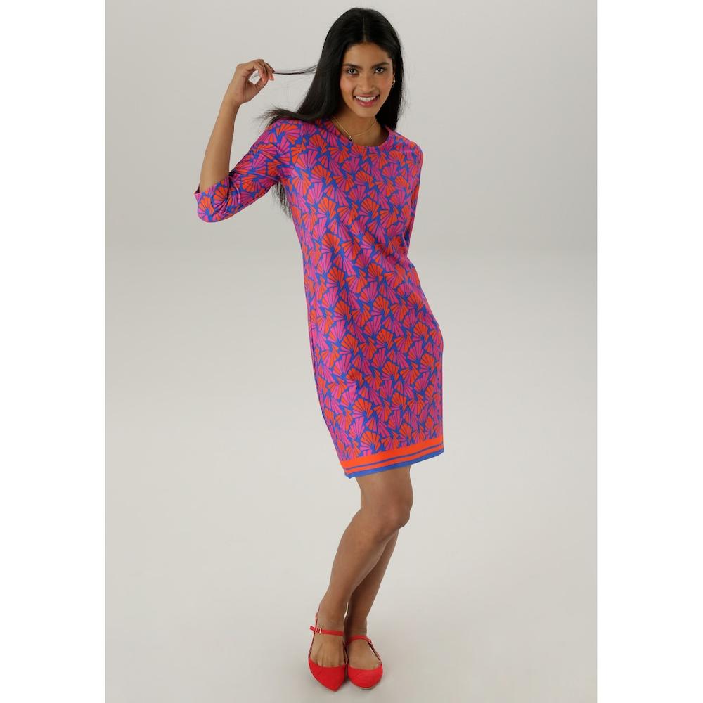 Aniston SELECTED Jerseykleid mit ausdrucksvollem Retro-Muster Allover - NEUE KOLLEKTION Versandkostenfrei