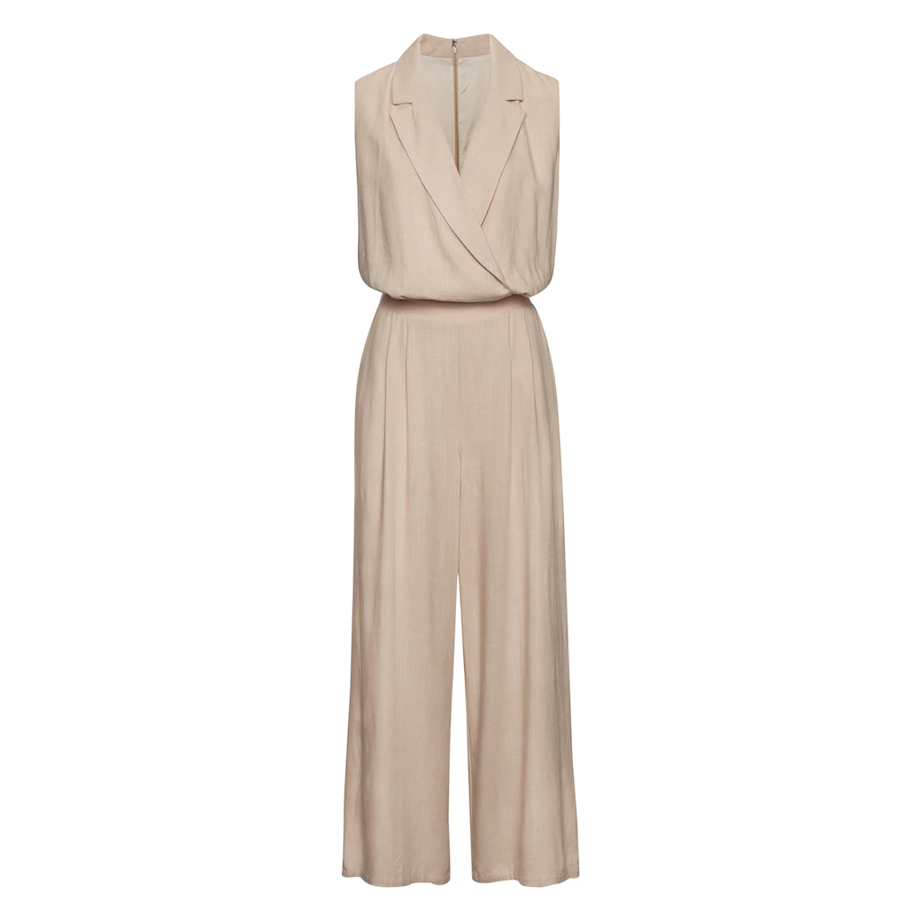 LASCANA Overall mit weitem Bein Webware mit Leinen Flash Sale