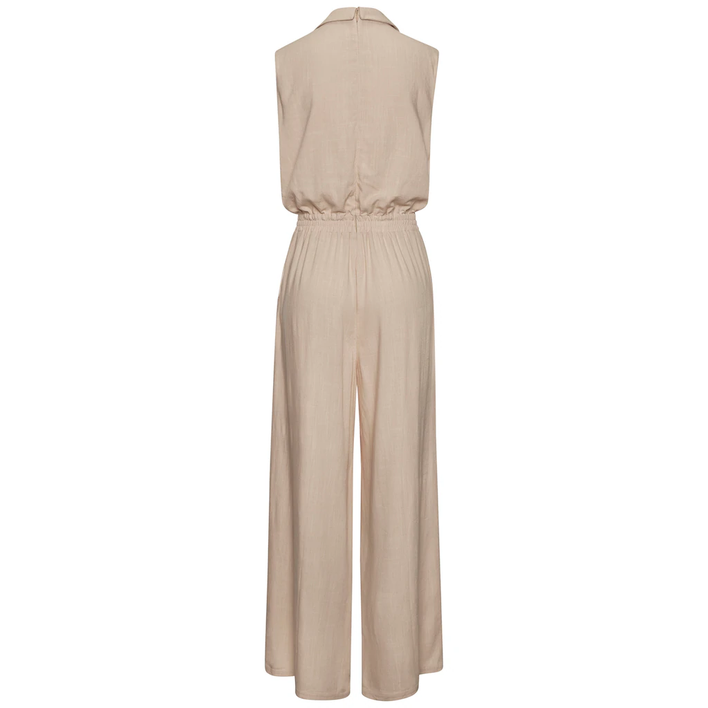 LASCANA Overall mit weitem Bein Webware mit Leinen Flash Sale