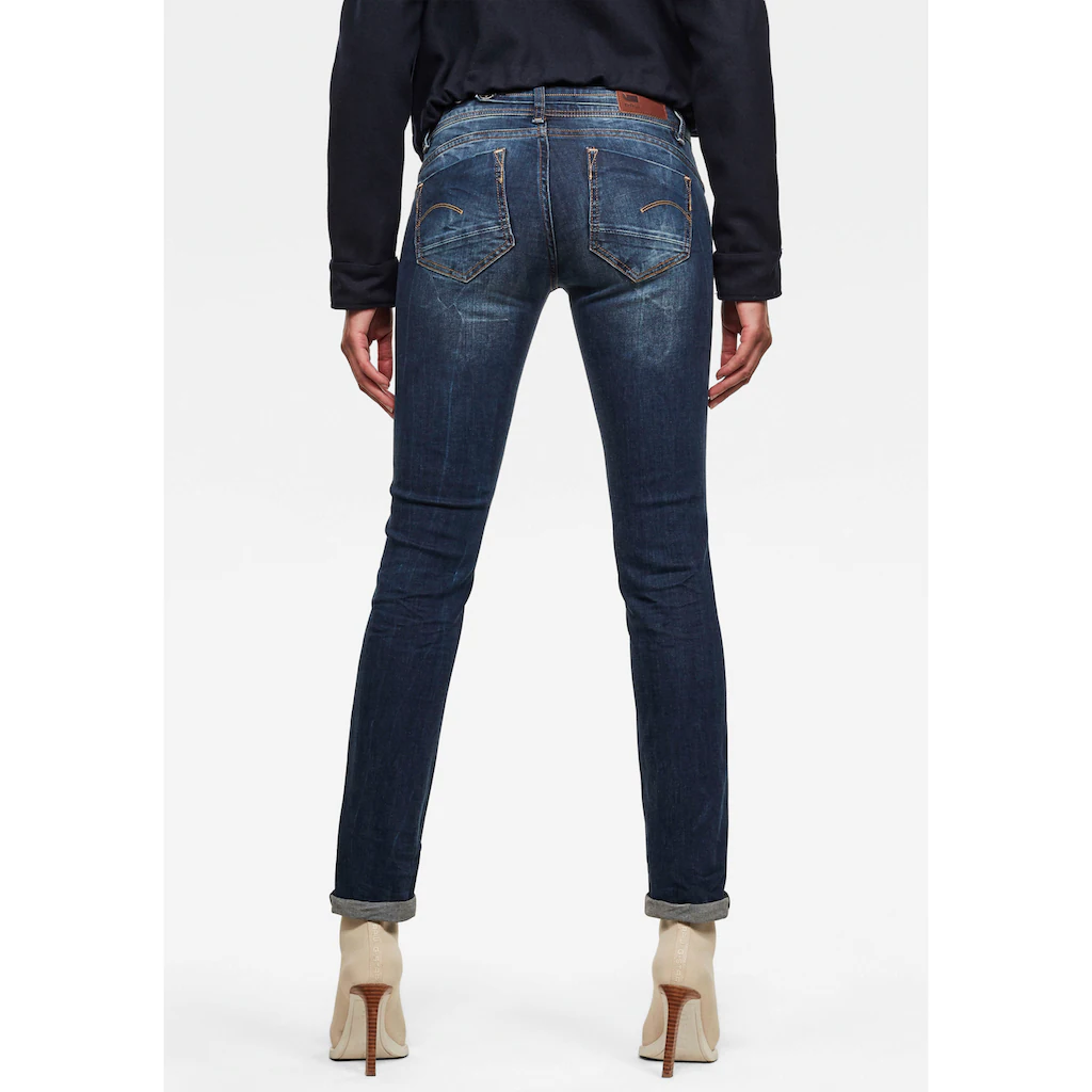 G-STAR Straight-Jeans »Midge« 5-Pocket-Design mit markanten Steppnähten Saisonschlussverkauf