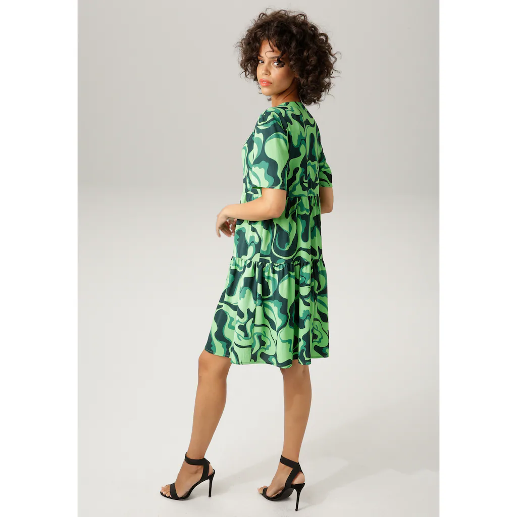 Aniston CASUAL Sommerkleid mit farbenfrohem graphischem Druck Weihnachtsangebot