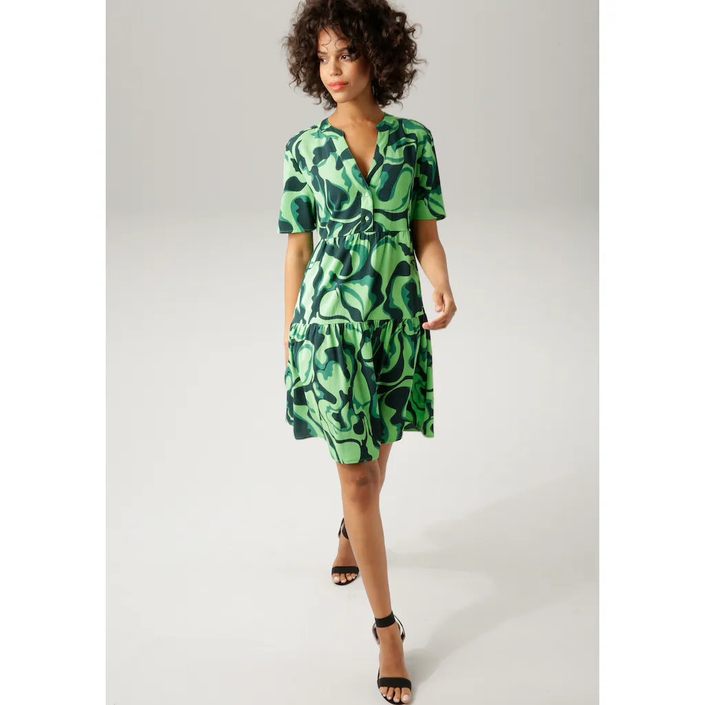 Aniston CASUAL Sommerkleid mit farbenfrohem graphischem Druck Weihnachtsangebot