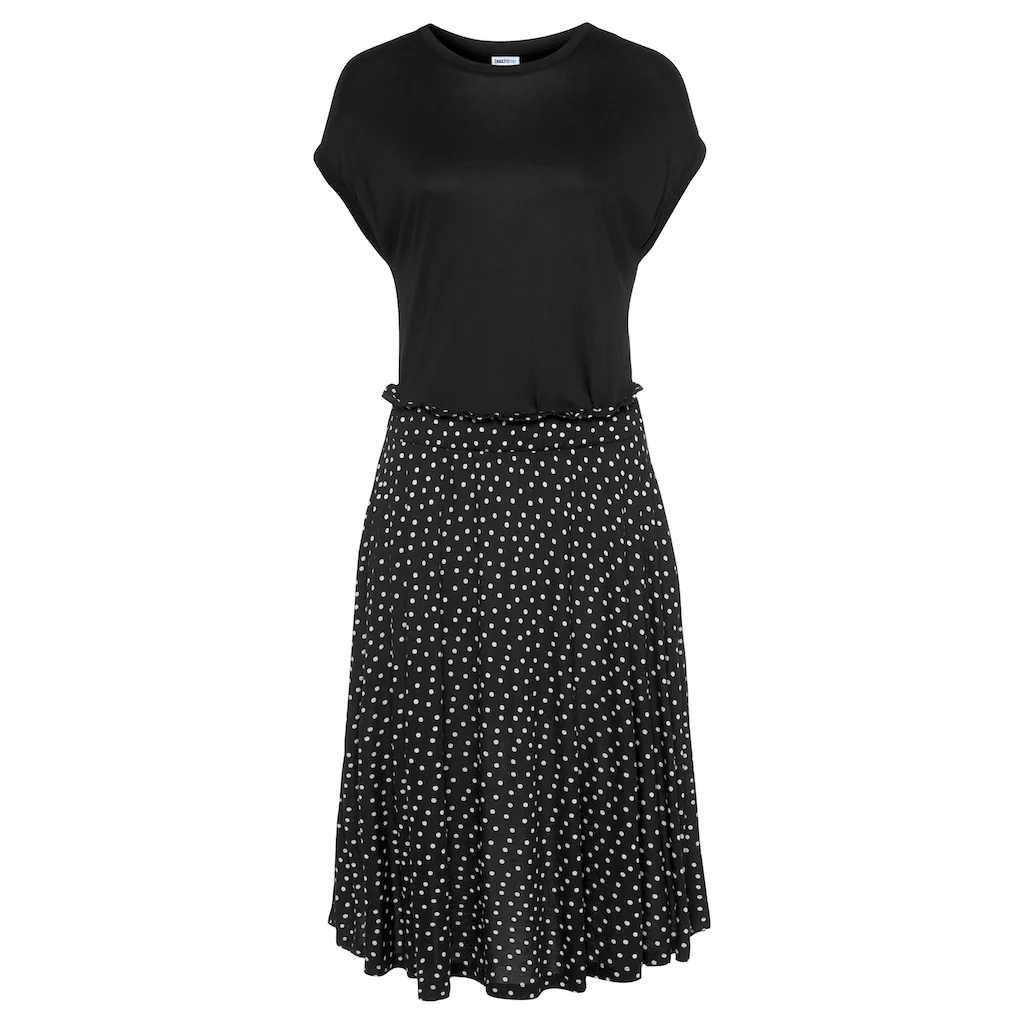 Beachtime Jerseykleid mit Paperbag-Bund und Taschen Druckkleid sommerlich elegant Muttertagsangebot