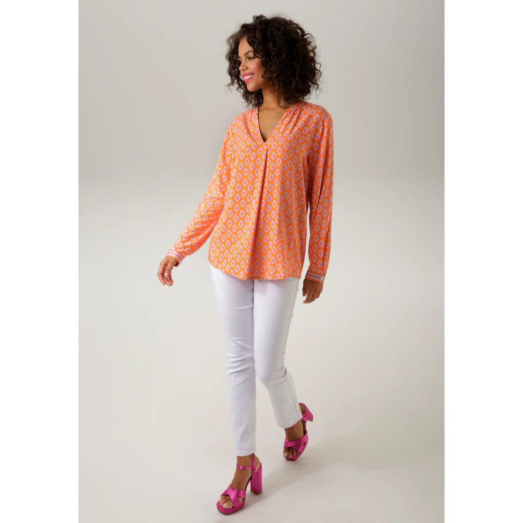Aniston CASUAL Schlupfbluse mit extravagantem graphischem Druck Neueste Mode