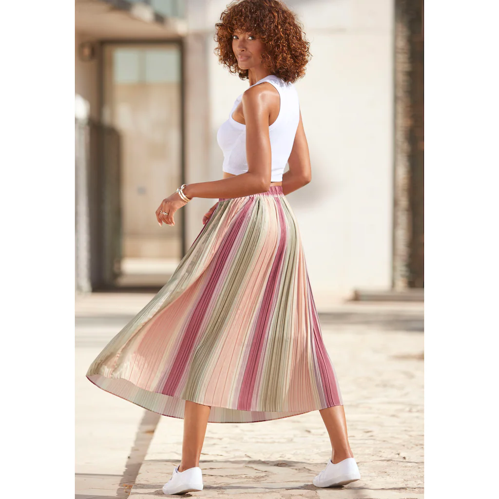 Vivance Plisseerock mit Farbverlauf Midirock Sommerrock Zeitlich begrenztes Angebot