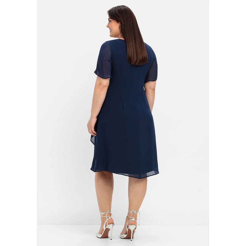 Sheego Abendkleid »Große Größen« mit asymetrischen Volants Blitzangebot
