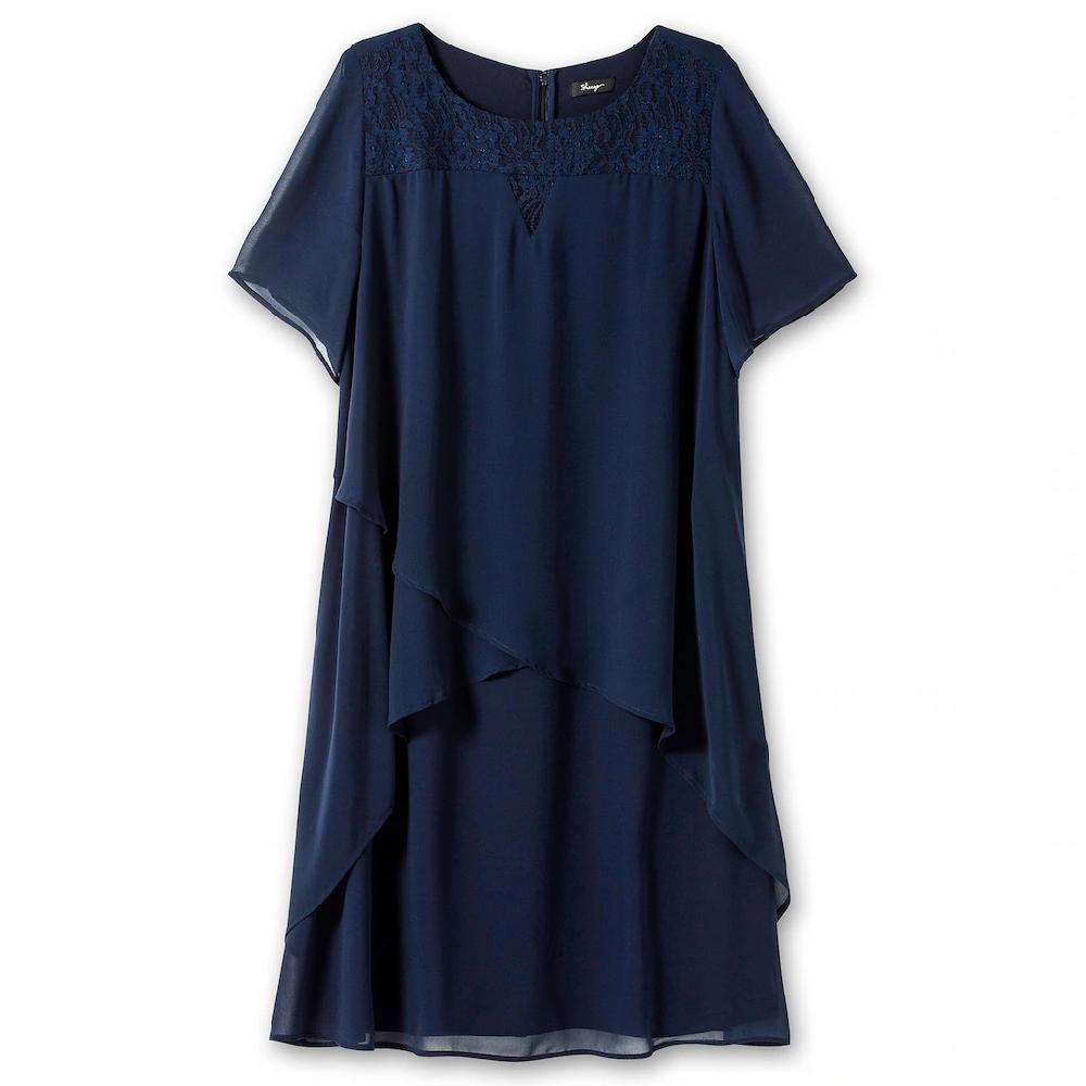 Sheego Abendkleid »Große Größen« mit asymetrischen Volants Blitzangebot