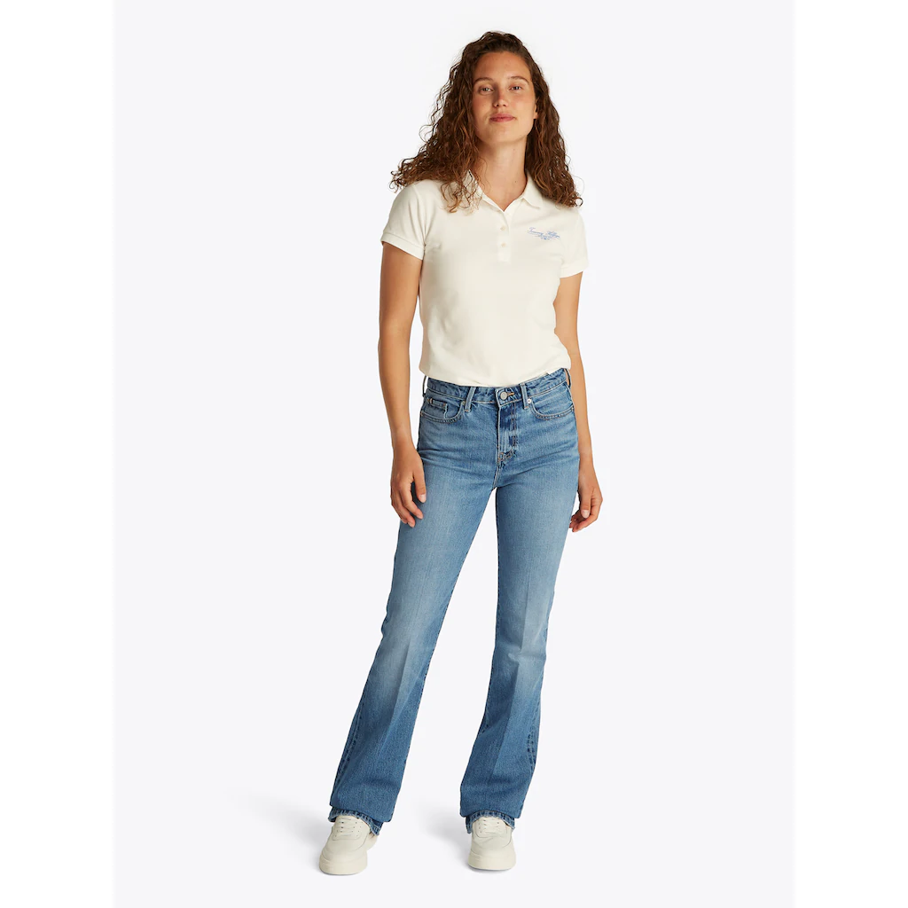 Tommy Hilfiger Bootcut-Jeans »Bootcut Regular Waist« mittlere normale Leibhöhe mit Bügelfalten mit Nieten VIP-Rabatte