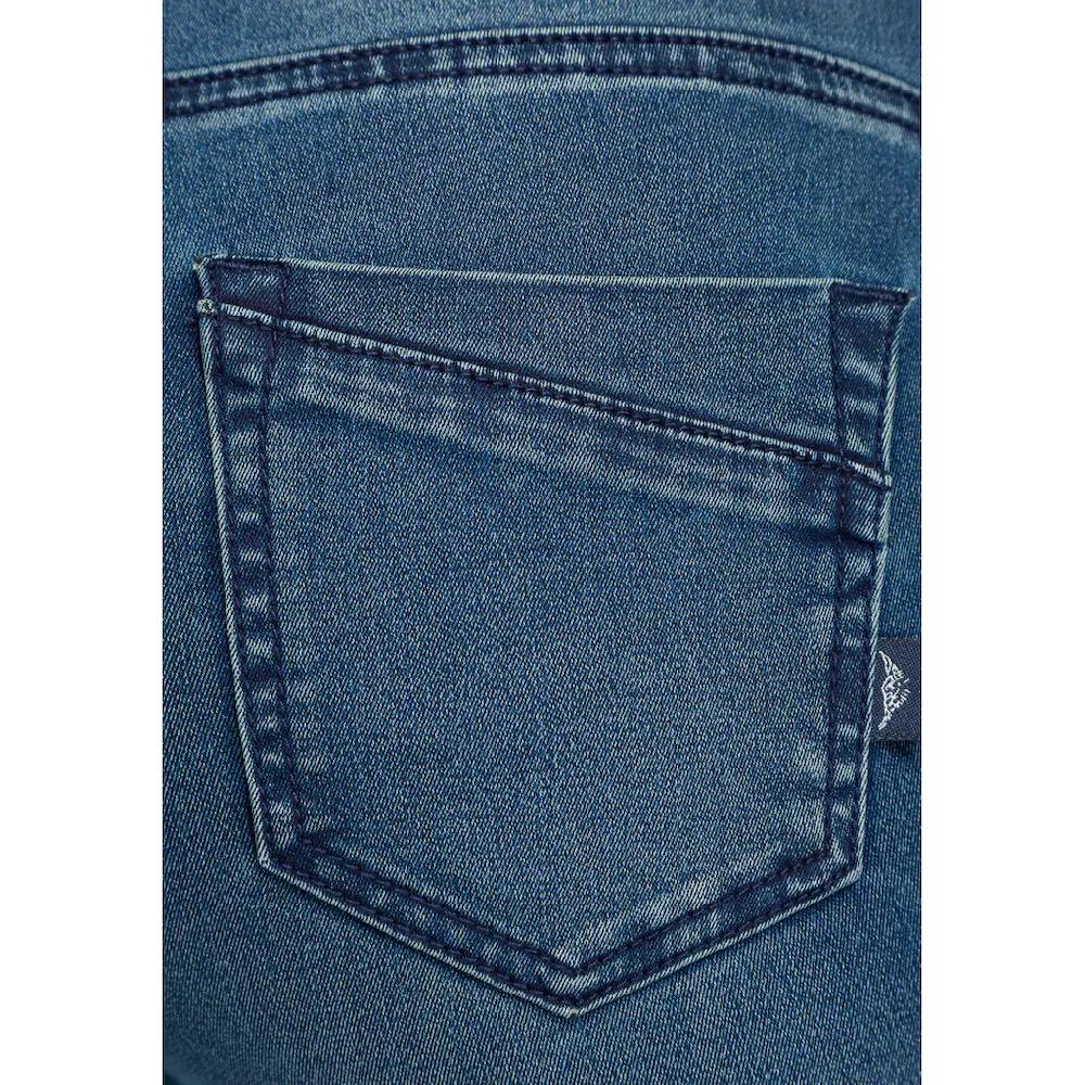 Arizona Bootcut-Jeans »Ultra Stretch« ausgestellte Beinform Used-Waschung hohe Leibhöhe Neueste Stile