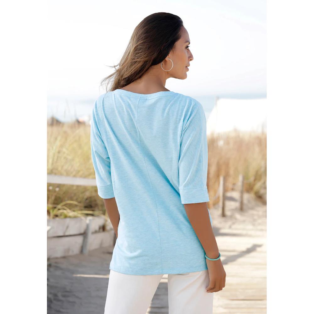 Elbsand Rundhals-Shirt »Iduna« mit Logodruck Baumwoll-Mix lockere Passform Zeitbegrenzte Promotion