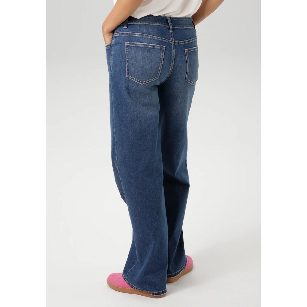 Aniston CASUAL Straight-Jeans mit trendig weitem Bein - NEUE KOLLEKTION Bis zu 60% Rabatt