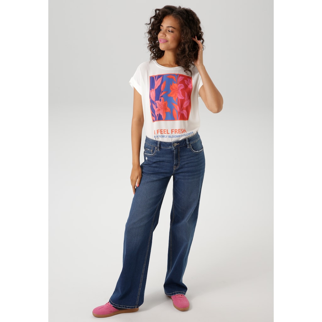 Aniston CASUAL Straight-Jeans mit trendig weitem Bein - NEUE KOLLEKTION Bis zu 60% Rabatt
