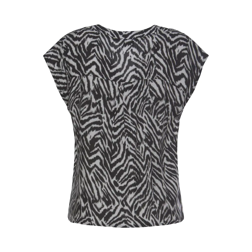 LASCANA Schlupfbluse mit Zebraprint und modischen Knöpfen Kurzarmbluse sommerlich Vierteljährliche Förderung