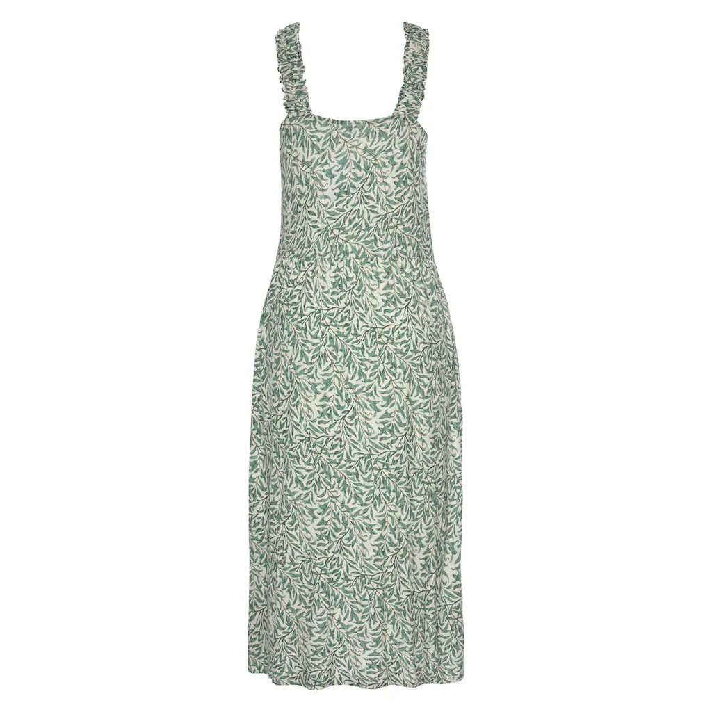 Beachtime Jerseykleid mit Blätterdruck und Taschen leichtes Strandkleid Sommerkleid Nur noch ein Tag übrig