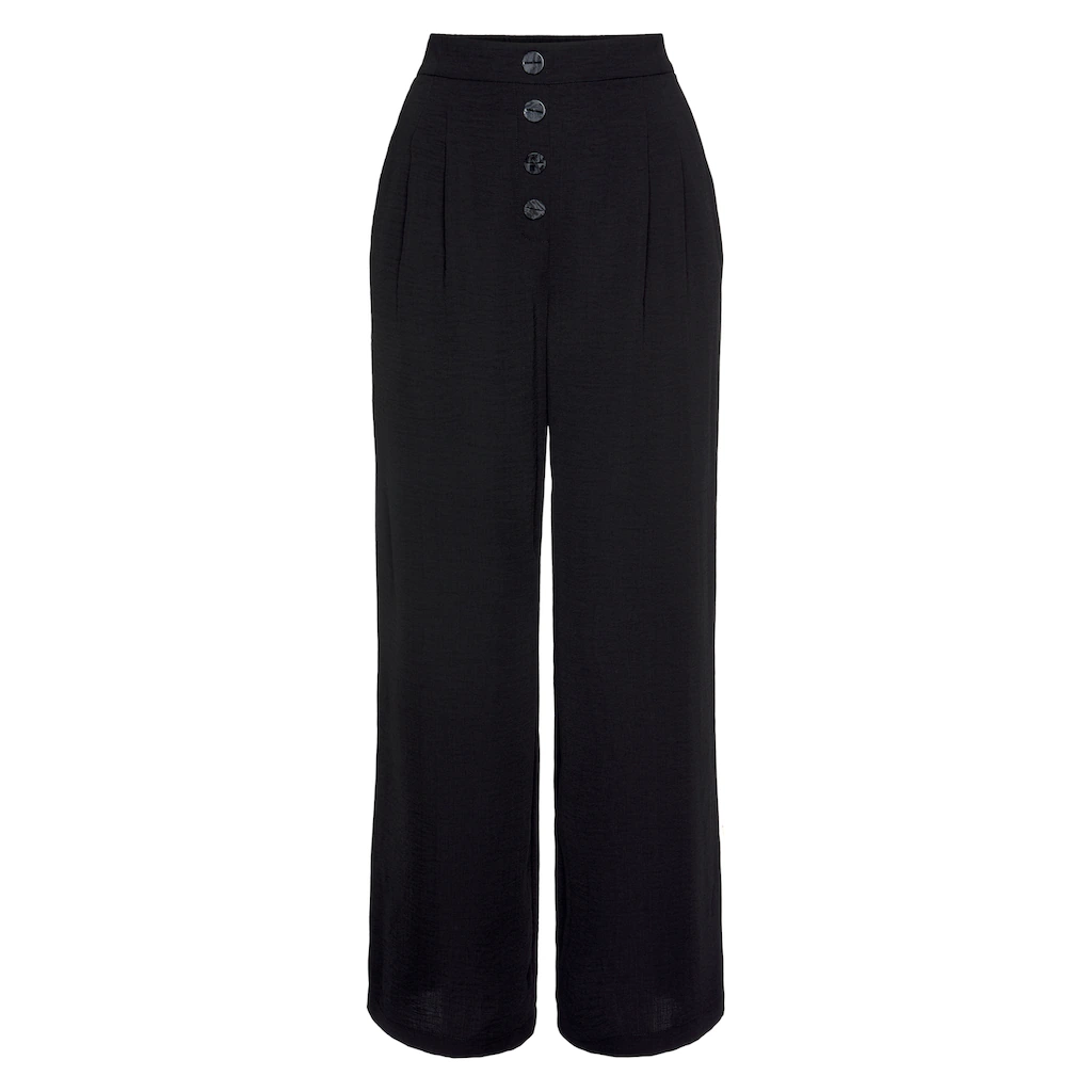LASCANA Palazzohose mit Zierknöpfen und bequemen Bund elegante Stoffhose mit Taschen Hotsell
