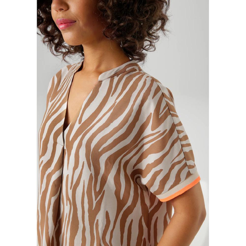 Aniston CASUAL Sommerkleid mit Zebrastreifen und extravagantem Bordüren-Druck - NEUE KOLLEKTION Schlussverkauf
