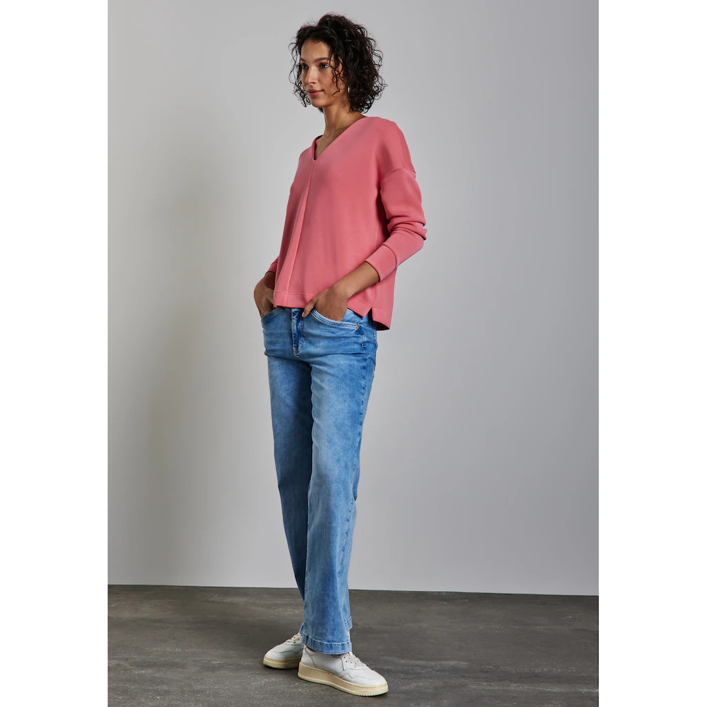STREET ONE Langarmshirt mit V-Ausschnitt Kostenloser Versand