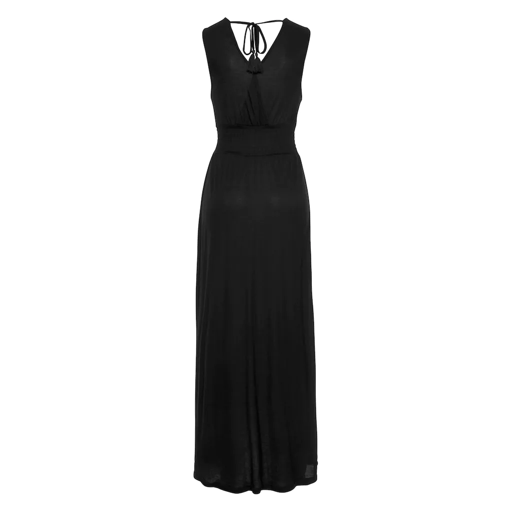 Buffalo Maxikleid mit Druck am Vorderteil und Bindeband hinten Sommerkleid casual-chic Weihnachtsangebot