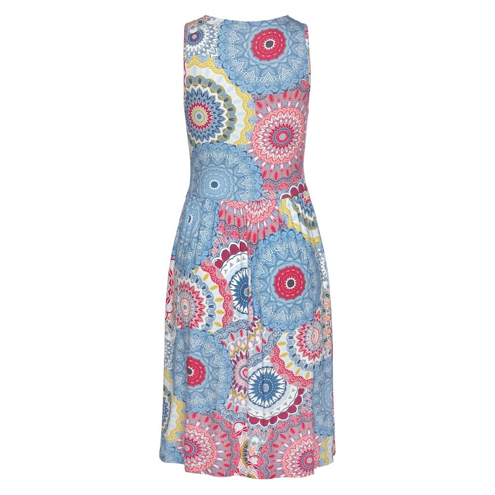Vivance Jerseykleid mit Alloverdruck und V-Ausschnitt farbenfrohes Sommerkleid Top Angebot