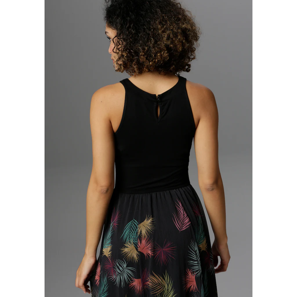 Aniston SELECTED Sommerkleid mit buntem Blätterdruck Räumungsverkauf
