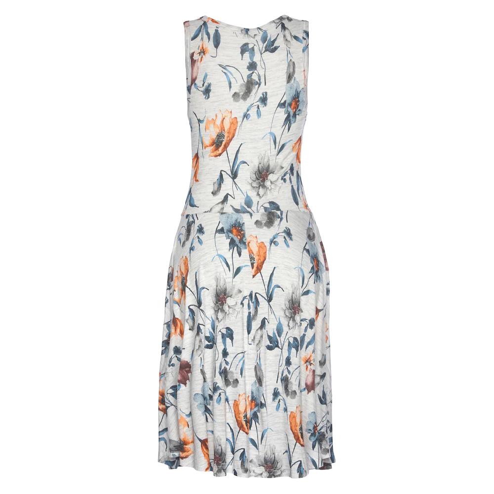 Vivance Jerseykleid mit Blumendruck und schwingendem Rock Sommerkleid Strandkleid Sonderangebote
