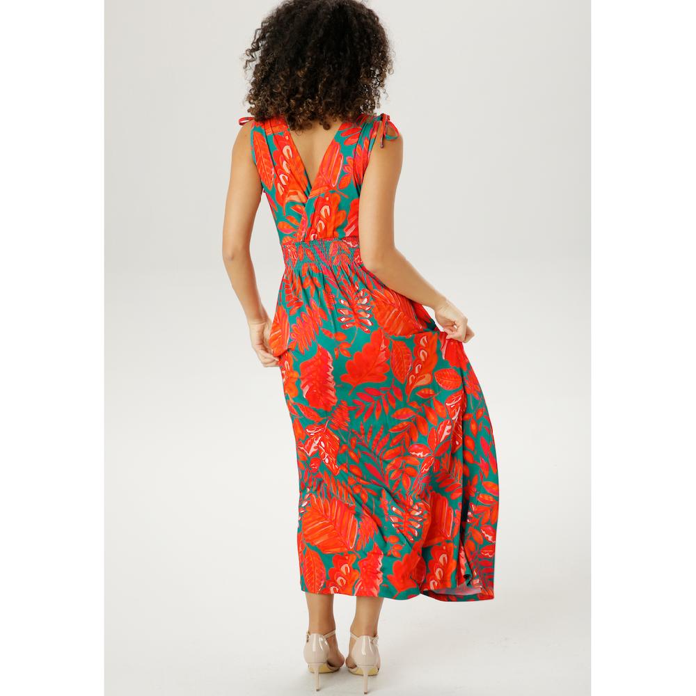 Aniston SELECTED Sommerkleid mit breiten Trägern zum Raffen Letzte 2 Tage